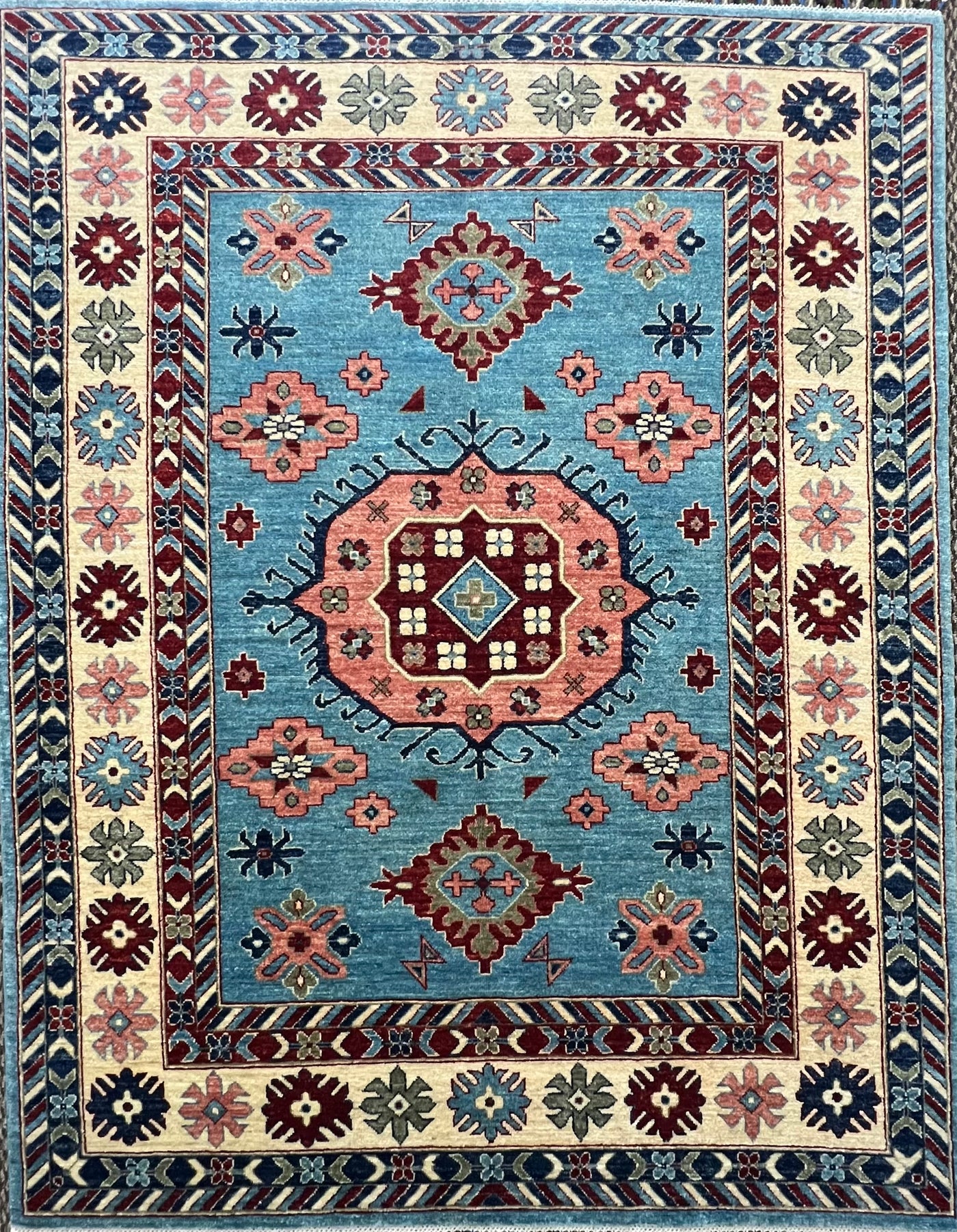 6.4′ × 4.10′ Mamluk Rug – Hand-Knotted Wool | Afghan Artisan Craftsmanship | Luxury Oriental Area Rug
