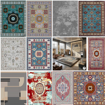 Vintage Embroidered Overdye Contemporary Handwoven Rug