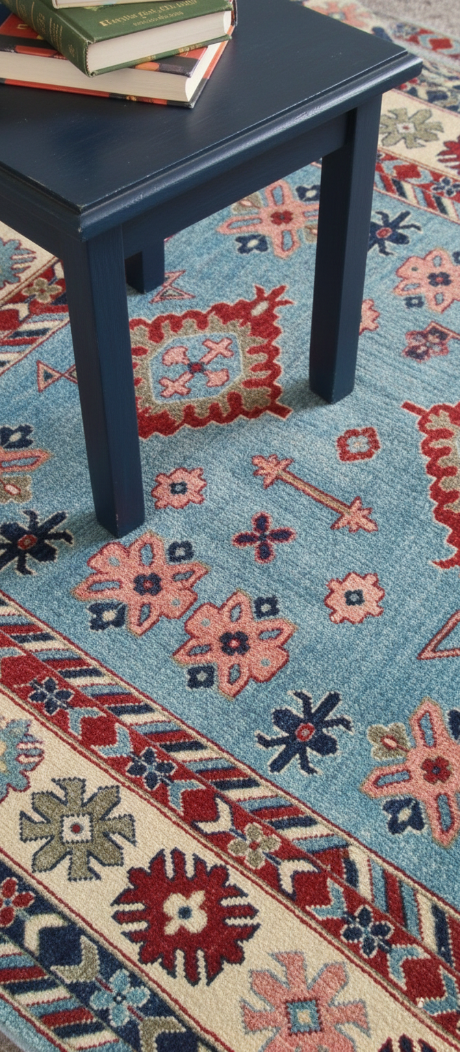 Oushak Handwoven Traditional Rug · nan handwoven handwoven rug, traditional pattern, wool, detail view