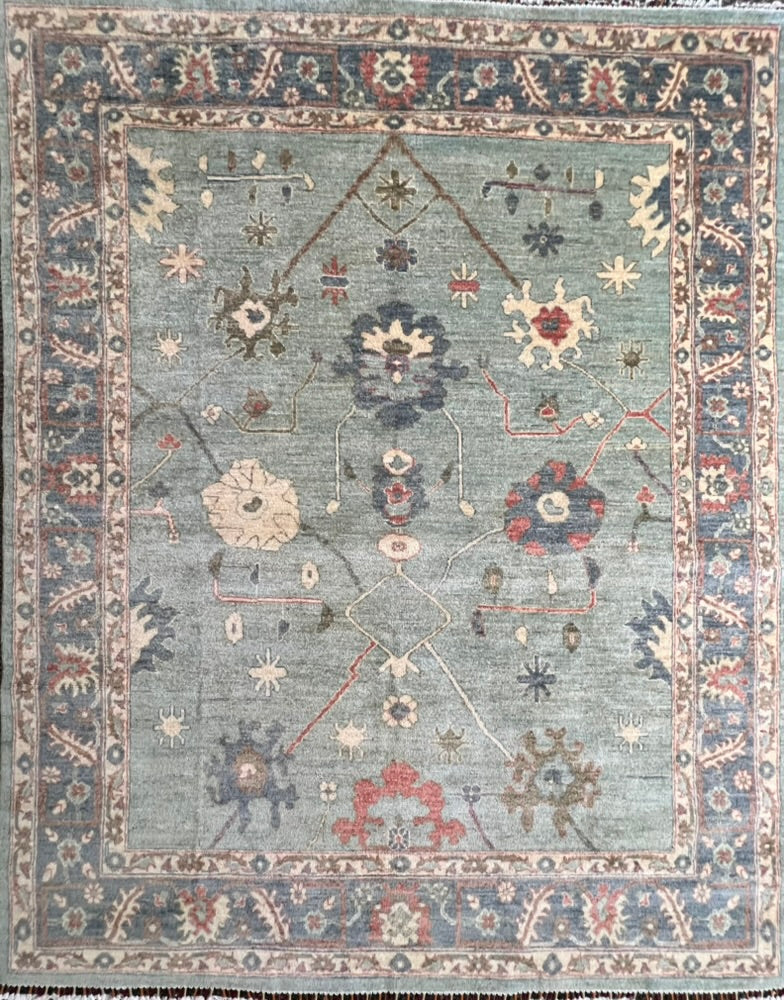 Oushak Antique Hand-Knotted Ghazni Wool Rug – 8′0″ × 6′6″ | Afghan Craftsmanship · Oushak Antique Hand-Knotted Ghazni Wool Rug – 8′0″ × 6′6″ | Afghan Craftsmanship