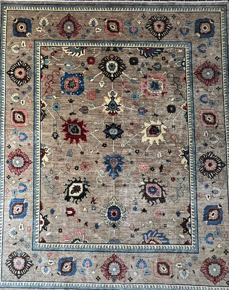 Oushak Hand-Knotted Wool Rug – 10'1" × 8'3"