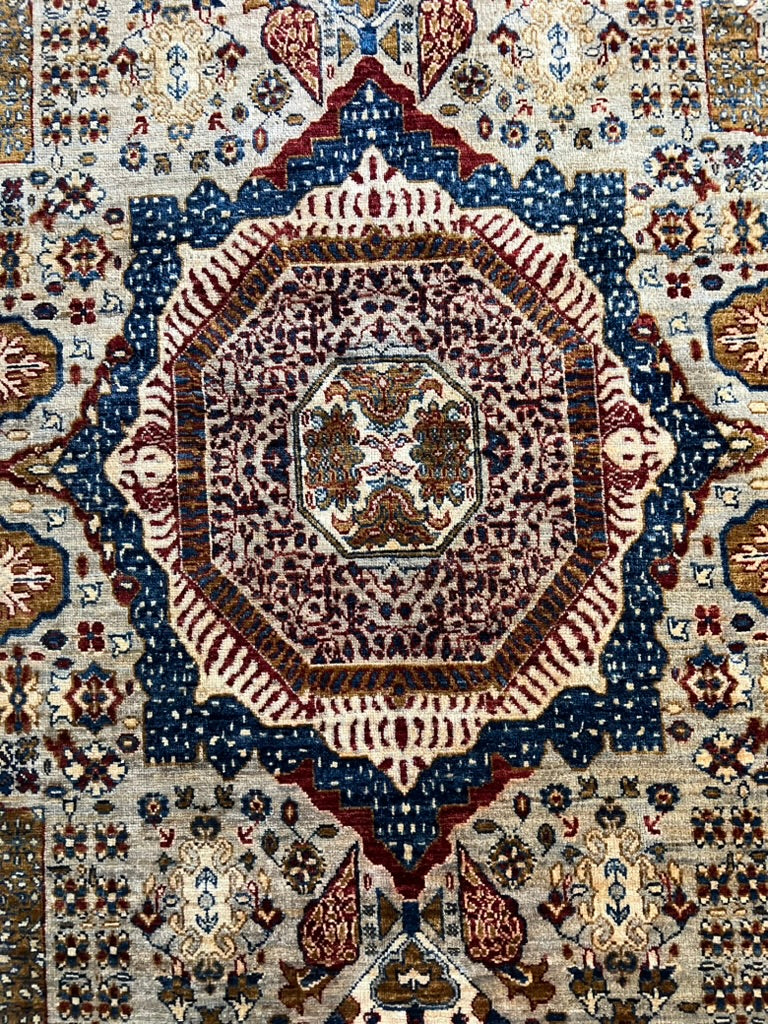 Mamluk Luxury Hand-Knotted Wool Rug – 7′1″ × 5′0″ | Afghan Craftsmanship · ing classical Islamic geometry and premium wool