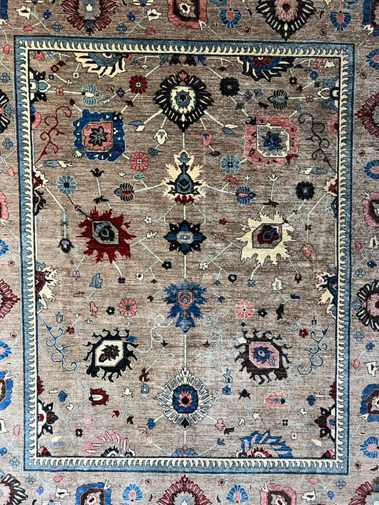 Oushak Hand-Knotted Wool Rug – 10'1" × 8'3"