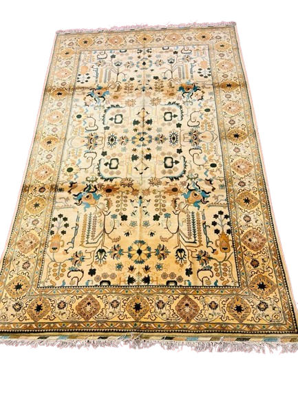 Ghandom Naqsha — Hand-Knotted Wool Rug 2' x 3' | Afghan Tribal Geometric Accent Rug · Ghandom Naqsha  HandWoven Rug 2x3 handwoven Rug rug, traditional pattern, wool, full view