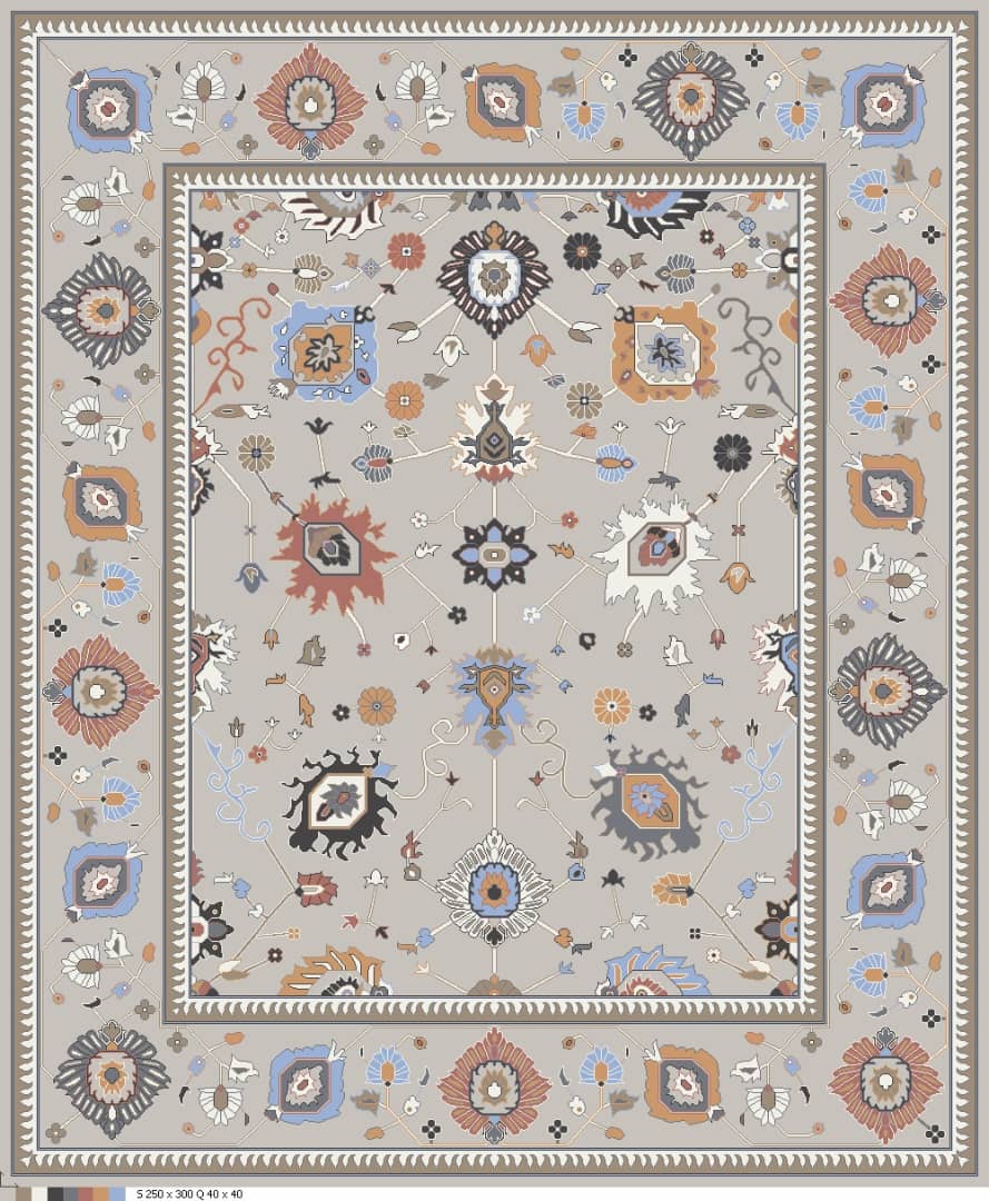 nan handwoven handwoven rug, traditional pattern, wool, detail view