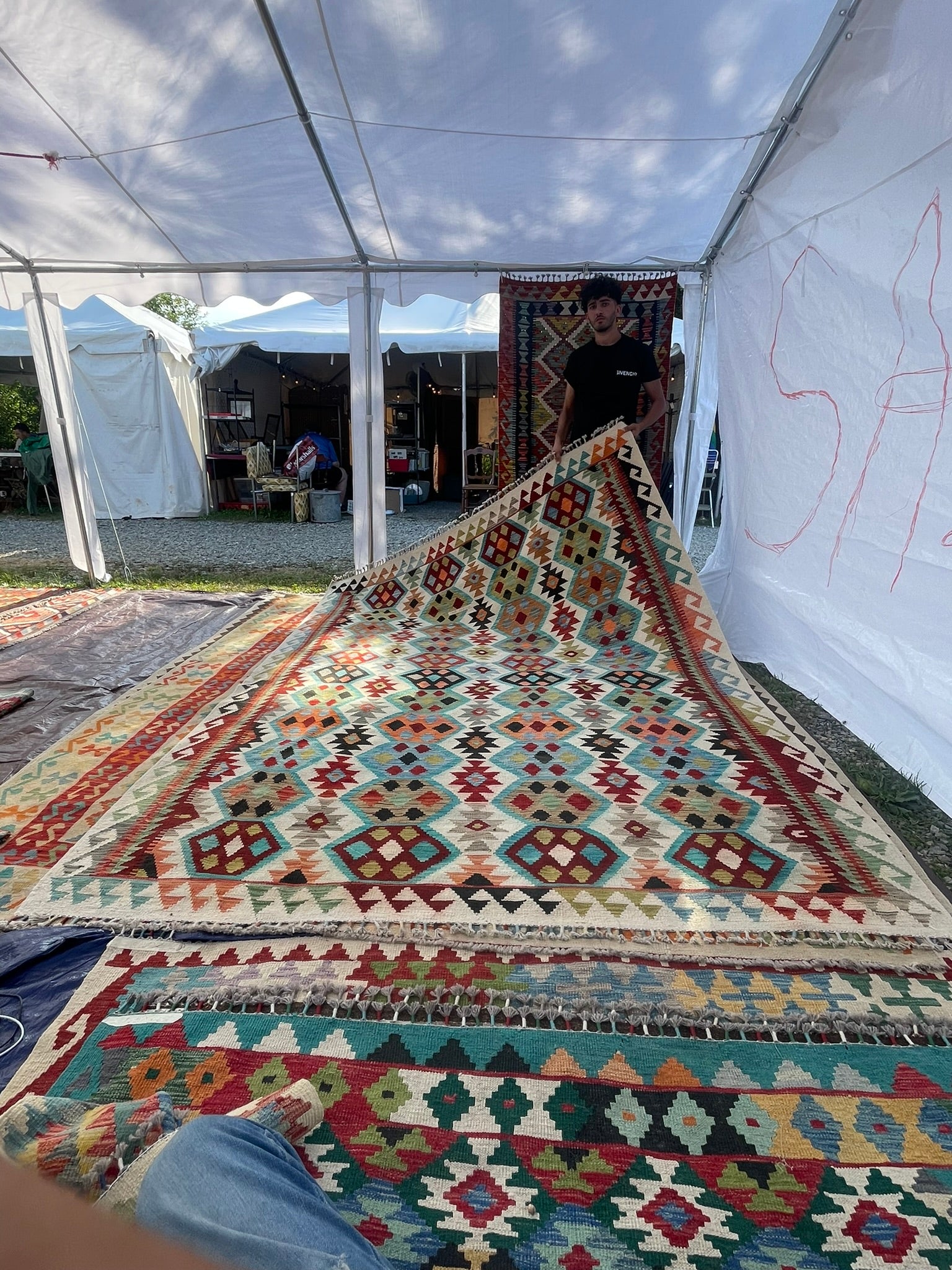 Handwoven Afghan Area Rug 10'1" x 6'10" — Ghazni Wool Hand-Knotted Tribal Geometric Rug · Handwoven Afghan Rug – 101 X 610, Ghazni wool, 10′1″ × 6′10″, handwoven afghan rug, 101 x 610 design, ghazni wool