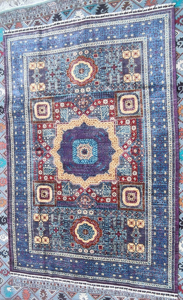 Mamluk Handwoven Tribal Rug handwoven Rug rug, traditional pattern, wool, full view