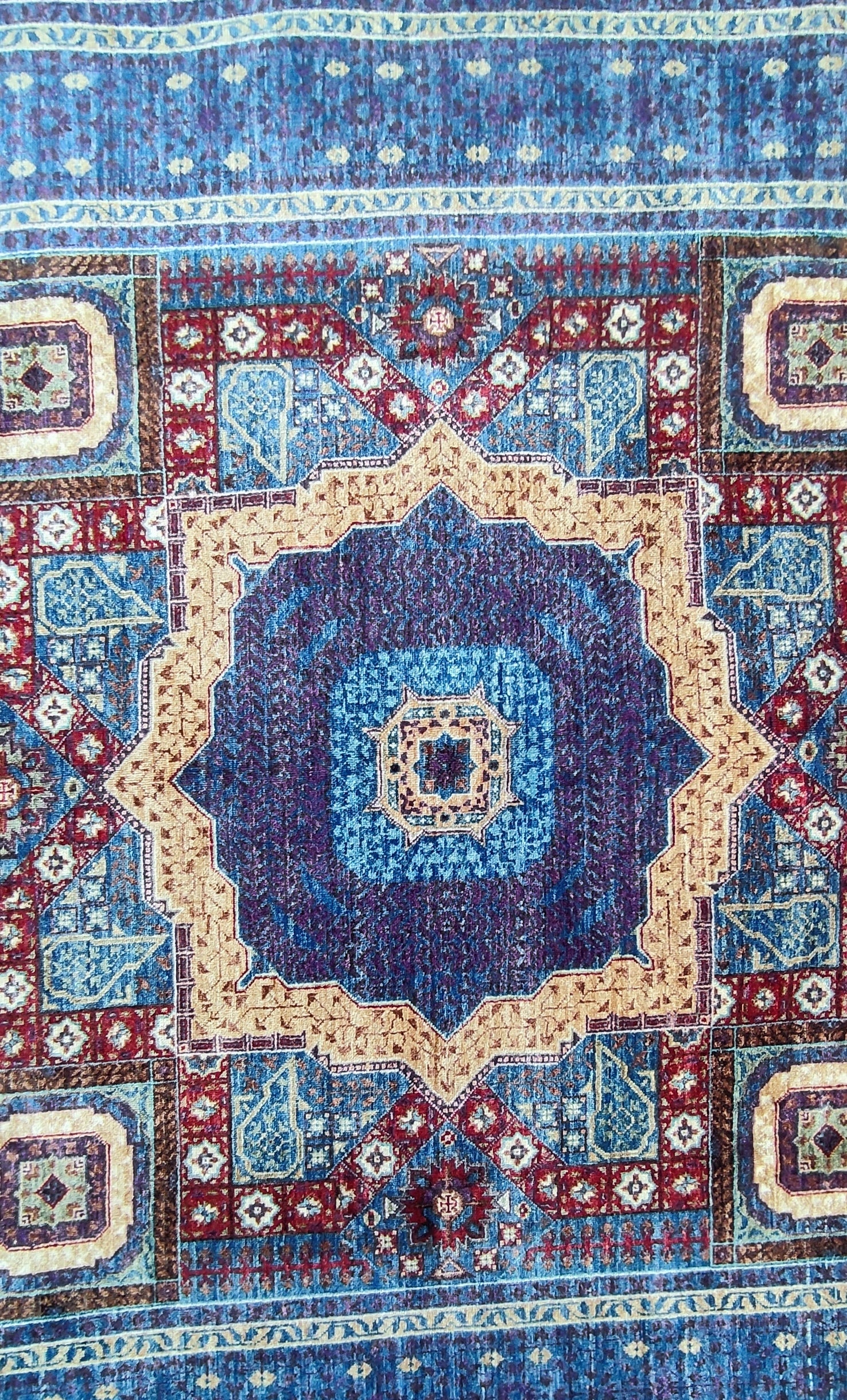 Mamluk Handwoven Tribal Rug  9'9" × 6'8" · nan handwoven handwoven rug, traditional pattern, wool, detail view