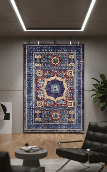 Mamluk Handwoven Tribal Rug handwoven Rug rug, traditional pattern, wool, full view