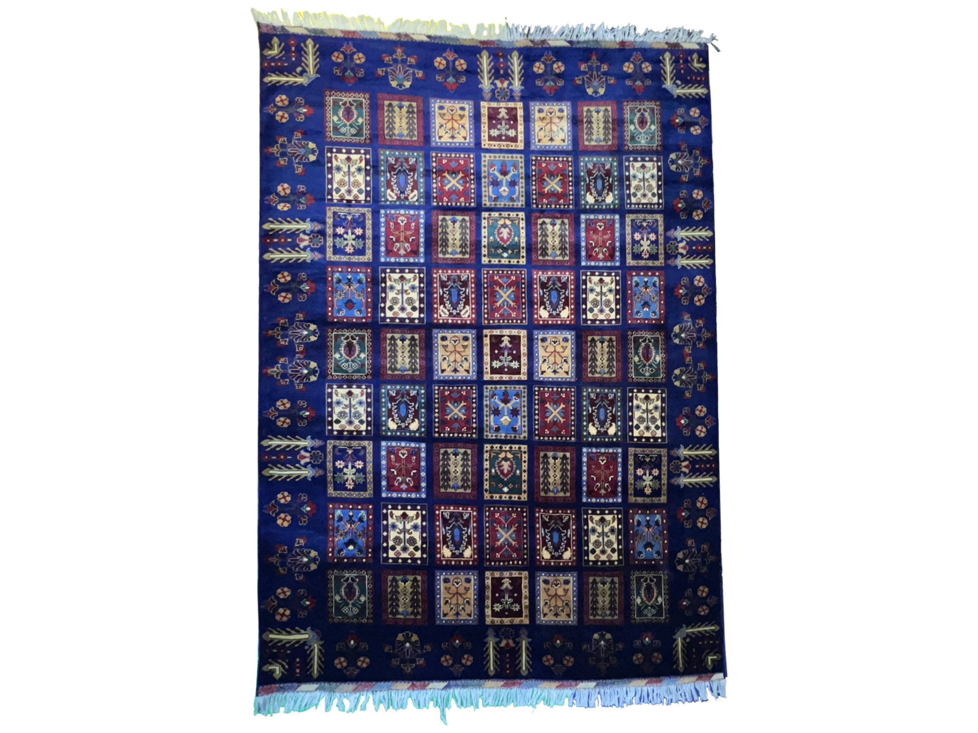 Handwoven Ayena Gul 5’9’’ X 8’2’’ handwoven Rug rug, traditional pattern, wool, full view