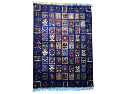 Handwoven Ayena Gul 5’9’’ X 8’2’’ handwoven Rug rug, traditional pattern, wool, full view