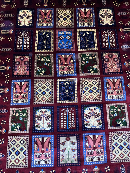 Handwoven Ayena Gul tribal rug 4’1’’ X 7’2’’ handwoven Rug rug, traditional pattern, wool, full view