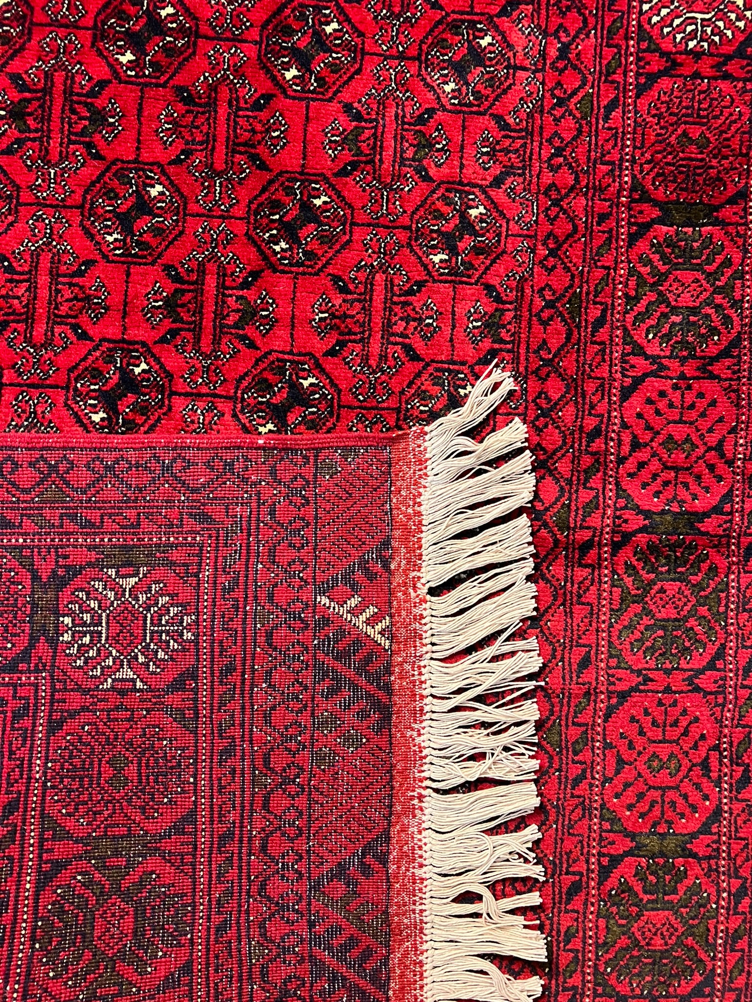 Handwoven Mauri Gul Shireen Taghab 3'2'' X 5'0'' · nan handwoven handwoven rug, traditional pattern, wool, detail view