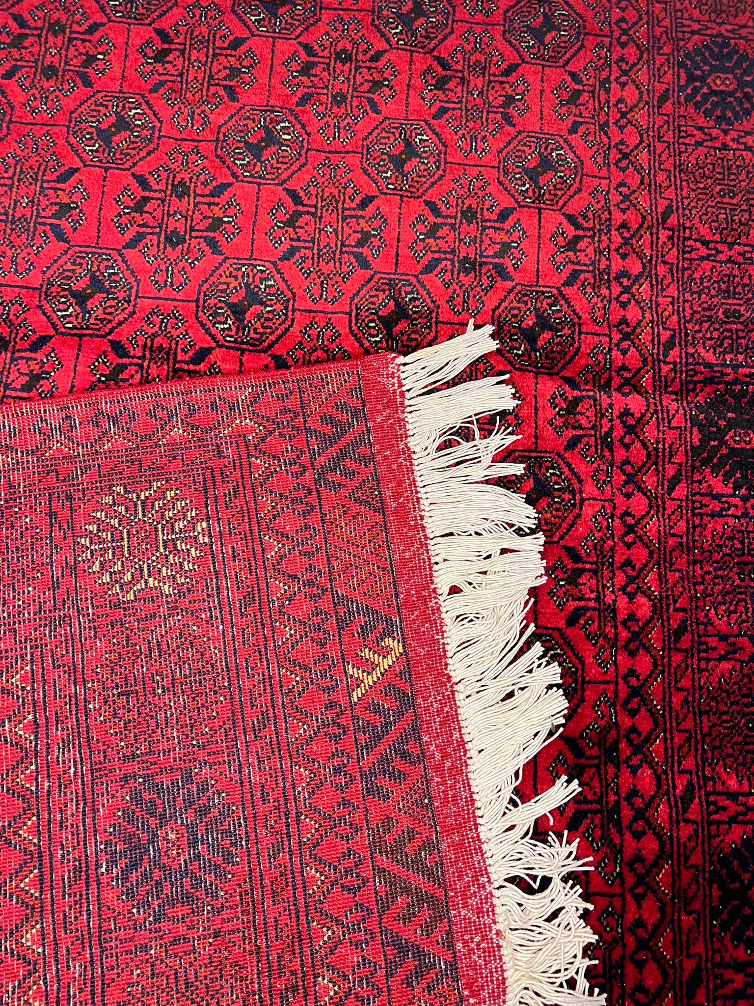 Handwoven Mauri Gul Shireen Taghab Tribal Rug 3’2’’ X 5’0’’ · nan handwoven handwoven rug, traditional pattern, wool, detail view