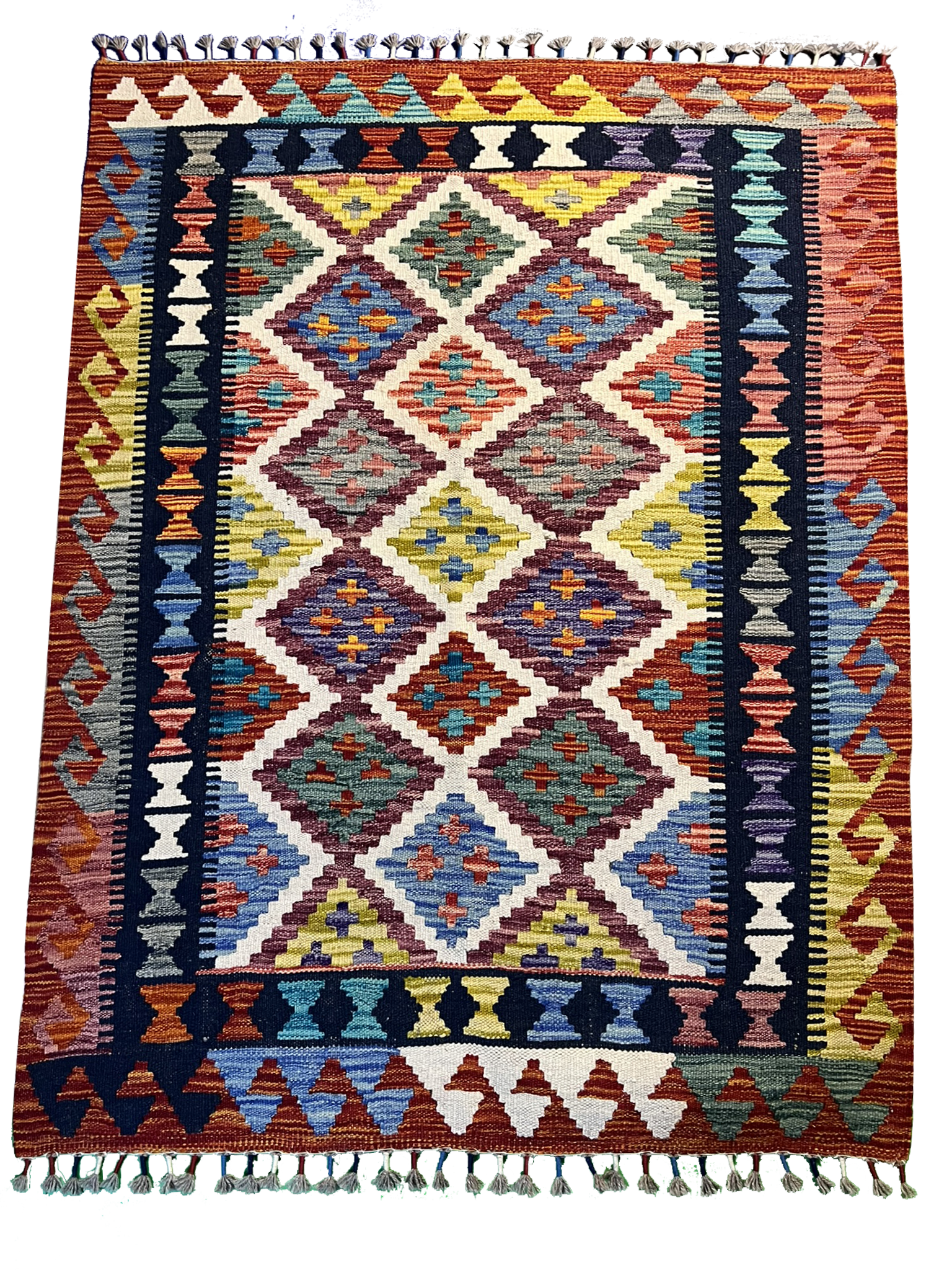 Handwoven Kilim Rug – Kilim Tribal 3’5’’ X 4’9’’, Ghazni wool · Handwoven Kilim Rug – Kilim Tribal 3’5’’ X 4’9’’, Ghazni wool, handwoven kilim rug, kilim tribal 3’5’’ x 4’9’’ design, gha...