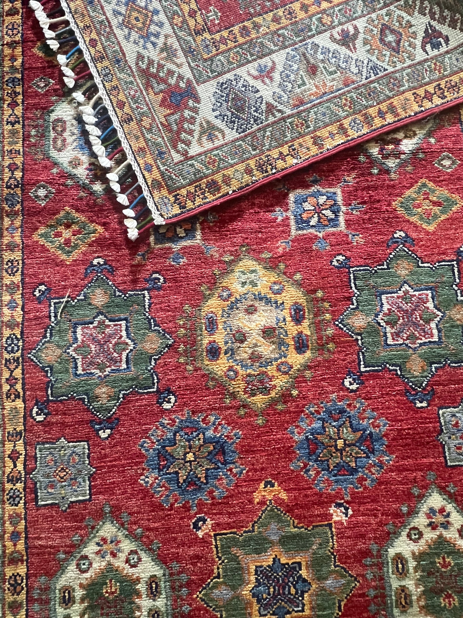 6′ × 3.9′ Super Kazak Rug – Hand-Knotted Wool | Afghan Artisan Craftsmanship | Luxury Tribal Area Rug · 6′ × 3.9′ Super Kazak Rug – Hand-Knotted Wool | Afghan Artisan Craftsmanship | Luxury Tribal Area Rug