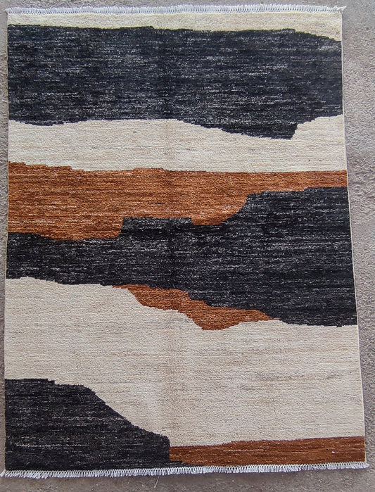 Modern camouflage pattern Handwoven Contemporary Rug 4.92 ft X 6.56 ft handwoven Rug rug, traditional pattern, wool, full vi