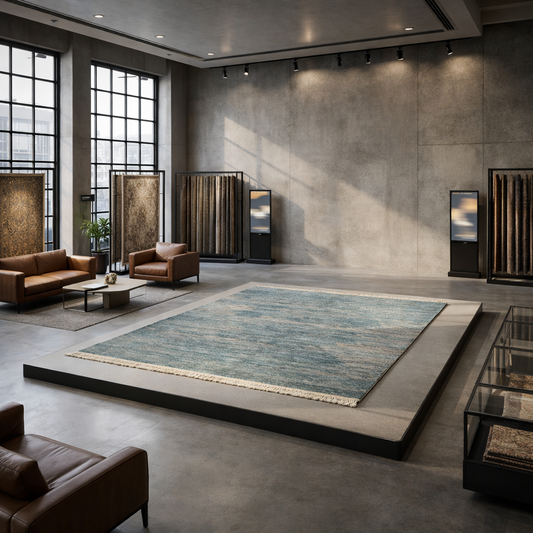 nan handwoven handwoven rug, traditional pattern, wool, detail view