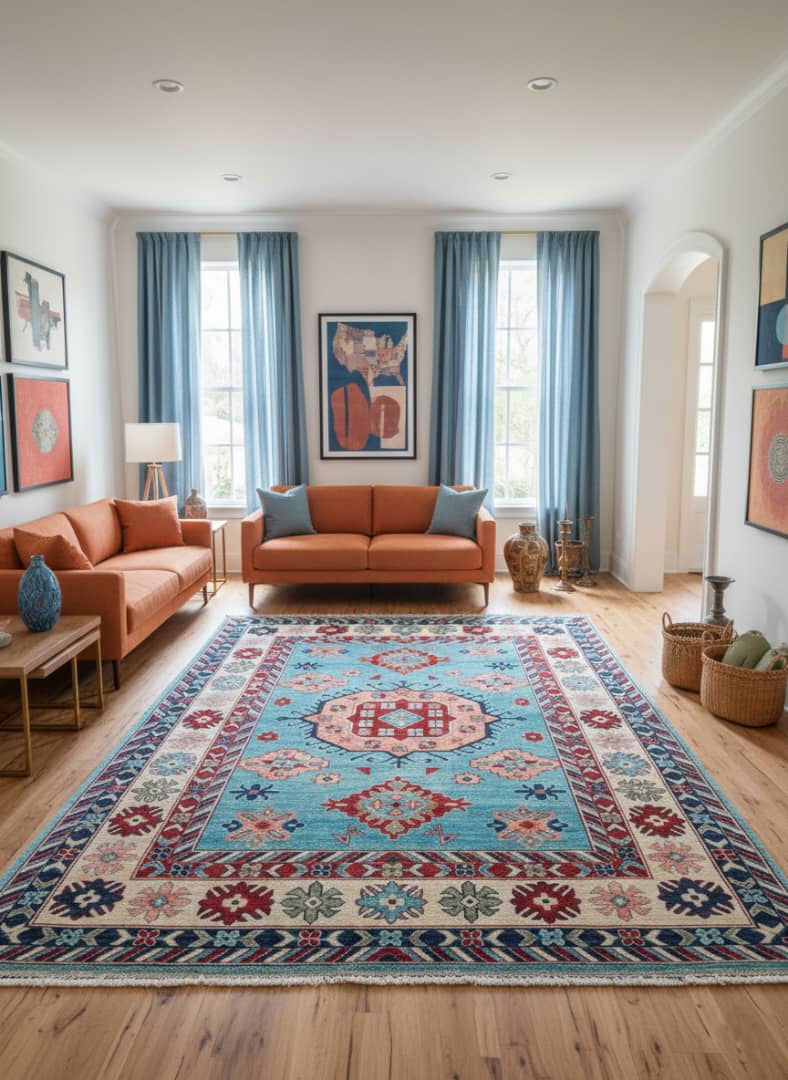 6.4′ × 4.10′ Mamluk Rug – Hand-Knotted Wool | Afghan Artisan Craftsmanship | Luxury Oriental Area Rug · 6.4′ × 4.10′ Mamluk Rug – Hand-Knotted Wool | Afghan Artisan Craftsmanship | Luxury Oriental Area Rug