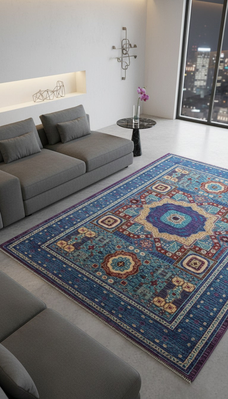 Mamluk Handwoven Tribal Rug  9'9" × 6'8" · Mamluk Handwoven Tribal Rug  9'9" × 6'8"