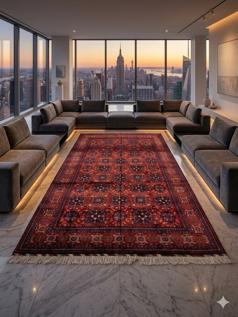 Patnoos Gul (RED) handwoven Rug  2x3