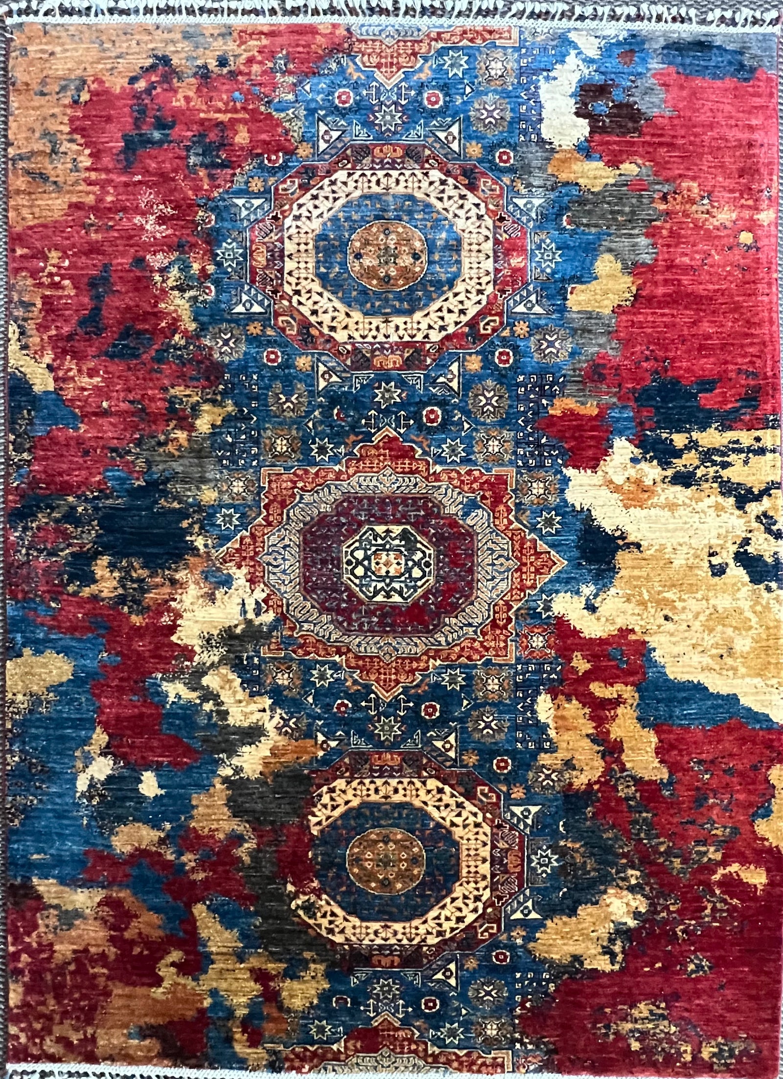 Hand-Knotted Mamluk Rug 7'11" × 5'10" Ghazni Wool Traditional Afghan Area Rug · Persian Gabbeh rug handwoven Ghazni wool tribal artisan luxury traditional craftsmanship premium area rug

