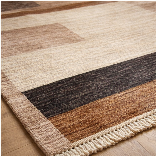 Scandinavian Handwoven Contemporary Rug, 5.58 ft X 7.87 ft · nan handwoven handwoven rug, traditional pattern, wool, detail view