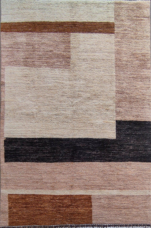 Scandinavian Handwoven Contemporary Rug, 5.58 ft X 7.87 ft handwoven Rug rug, traditional pattern, wool, full view
