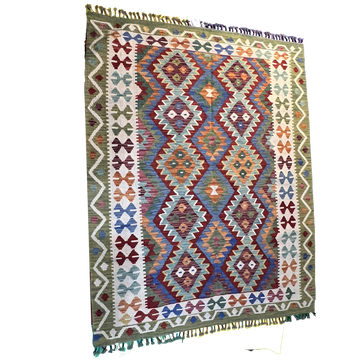 Handwoven Kilim Rug – Kilim Tribal 6’8’’ X 9’7’’, Ghazni wool, handwoven kilim rug, kilim tribal 6’8’’ x 9’7’’ design, gha...