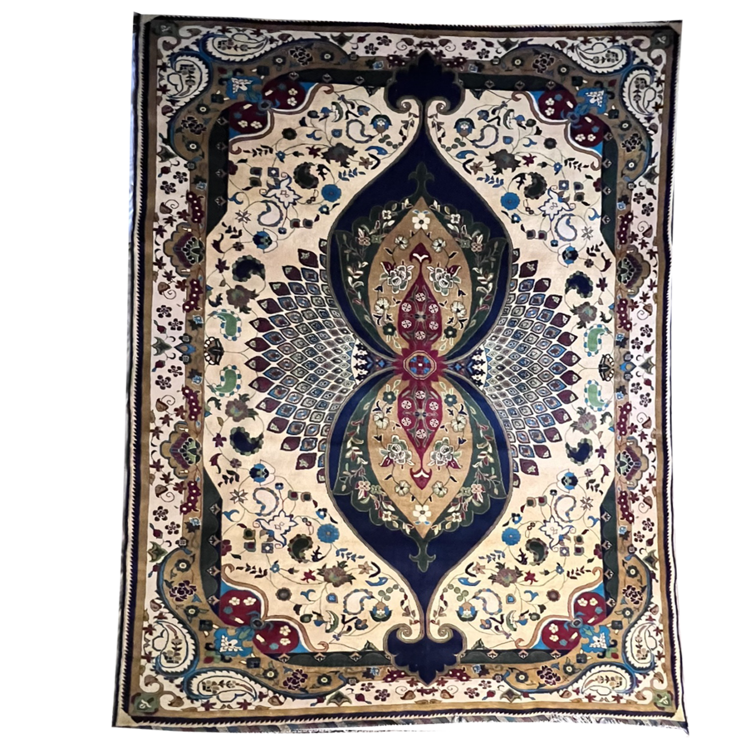 Handwoven Yak Gul Parak Taoosi 6’1’’ X 9’1’’ handwoven Rug rug, traditional pattern, wool, full view
