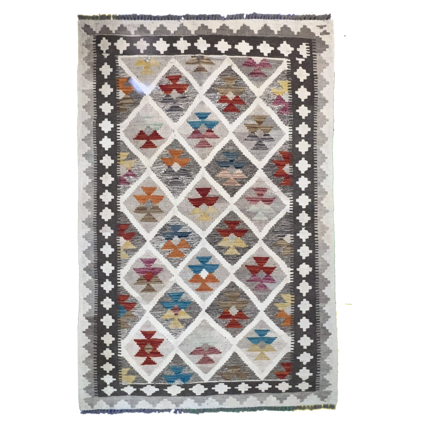 Handwoven Kilim Rug – Kilim Tribal 3’4’’ X 5’1’’, Ghazni wool