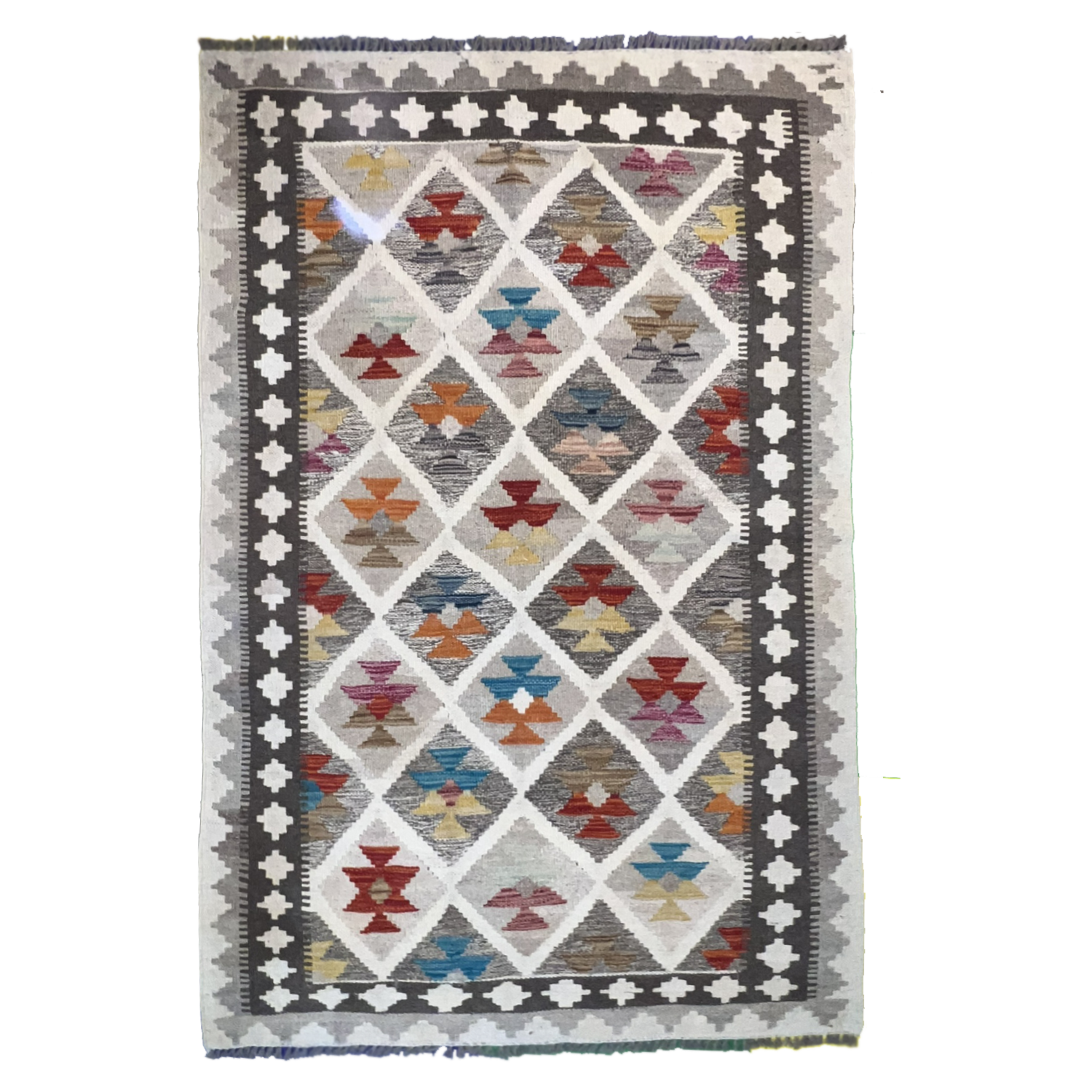 Handwoven Kilim Rug – Kilim Tribal 3’4’’ X 5’1’’, Ghazni wool, handwoven kilim rug, kilim tribal 3’4’’ x 5’1’’ design, gha...