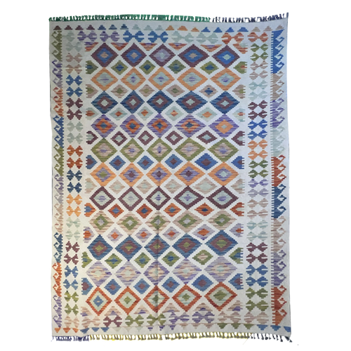 Handwoven Kilim Rug – Kilim Tribal 6’4’’ X 9’4’’, Ghazni wool, handwoven kilim rug, kilim tribal 6’4’’ x 9’4’’ design, gha...