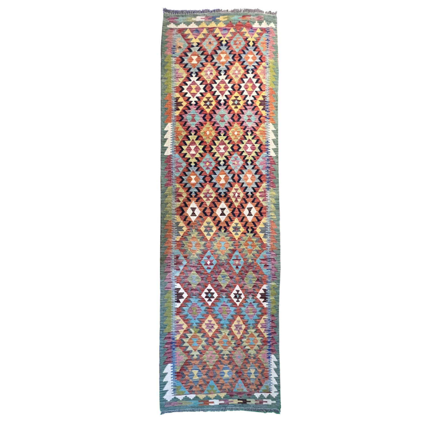 Handwoven Kilim Rug – Kilim Tribal 2’1’’ X 9’1’’, Ghazni wool, handwoven kilim rug, kilim tribal 2’1’’ x 9’1’’ design, gha...