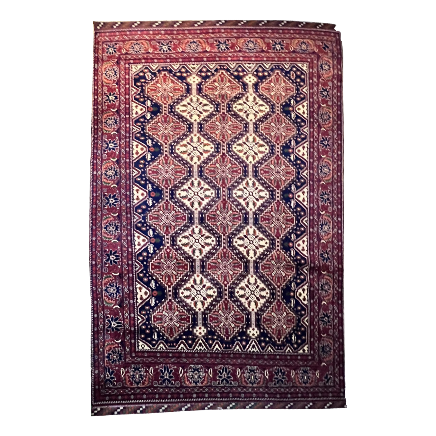 Hand woven Yusu Bai 6’1’’ X 9’1’’ handwoven Rug rug, traditional pattern, wool, full view