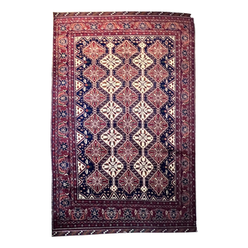 Hand woven Yusu Bai 6’1’’ X 9’1’’ handwoven Rug rug, traditional pattern, wool, full view