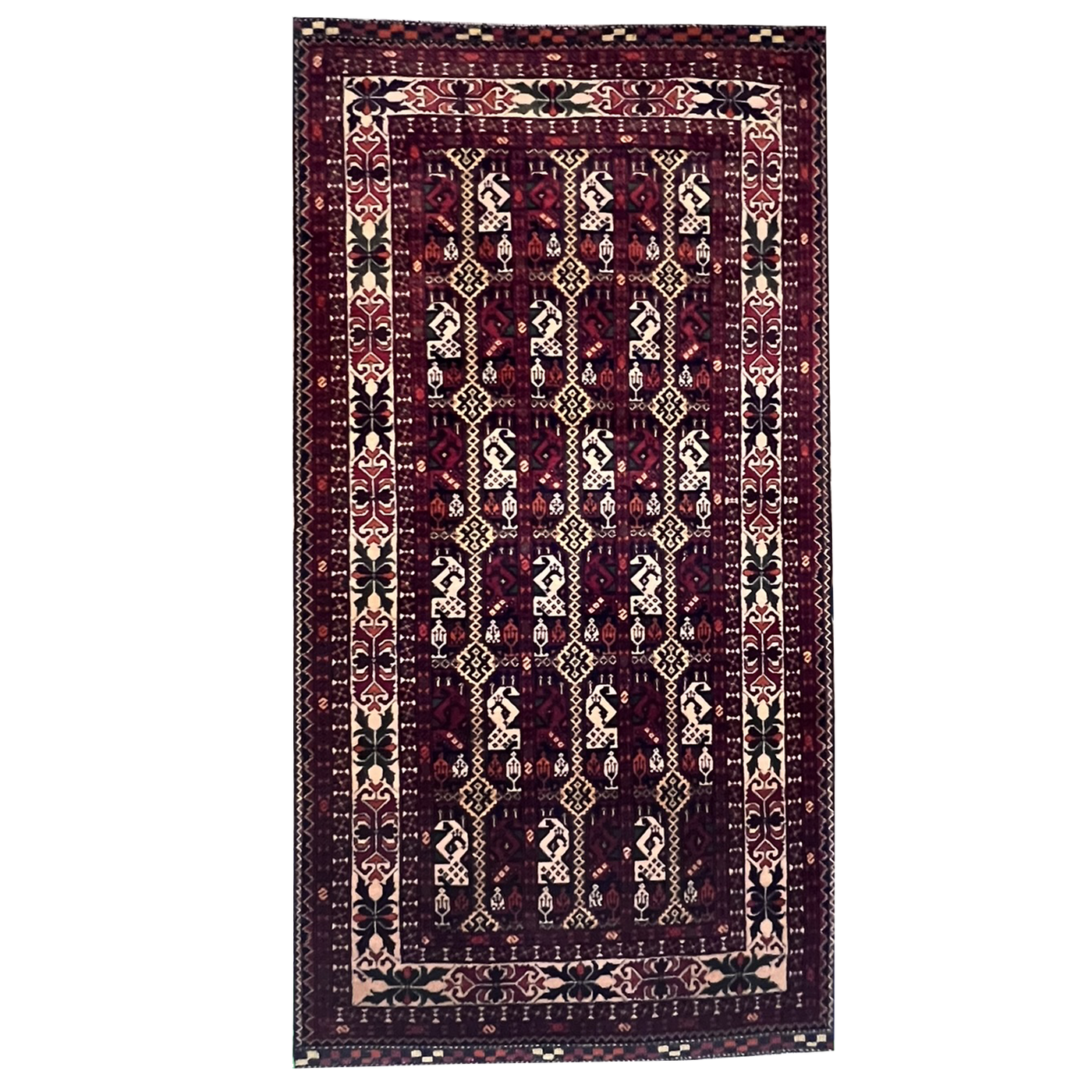 Hand woven Ala Bakhmal traditional rug 3’9’’ X 6’4’’
