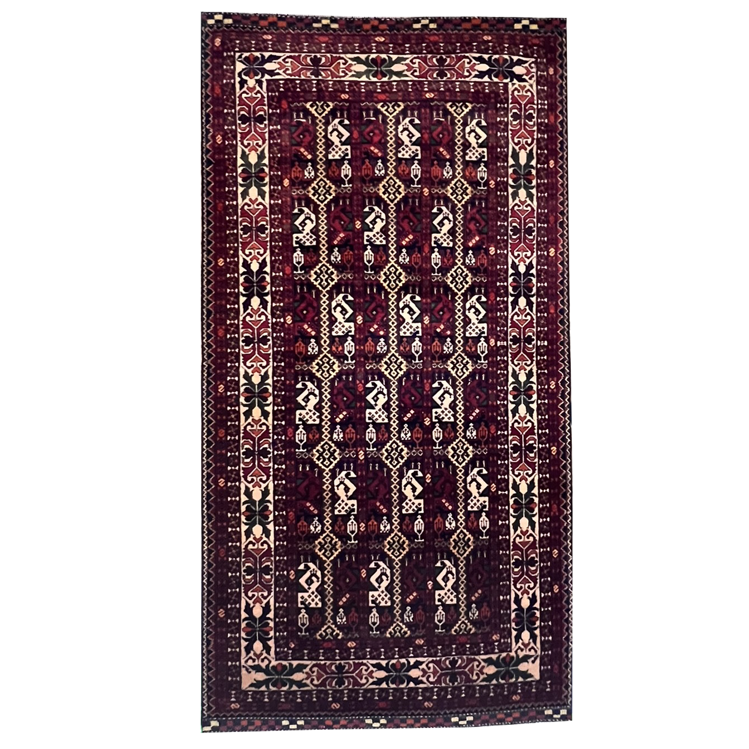 Hand woven Ala Bakhmal traditional rug 3’9’’ X 6’4’’ handwoven Rug rug, traditional pattern, wool, full view