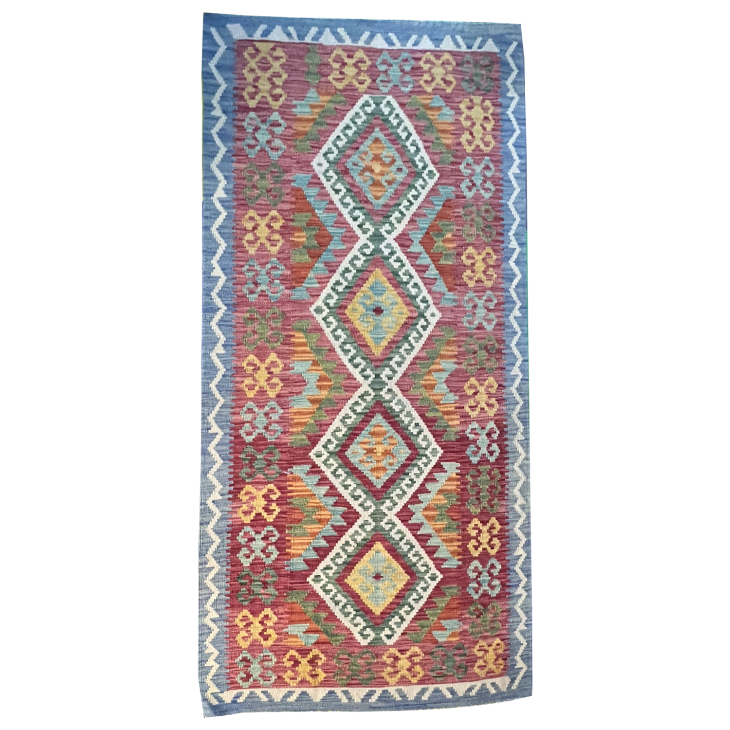 Handwoven Kilim Rug – Kilim Tribal 3’1’’ X 6’8’’, Ghazni wool, handwoven kilim rug, kilim tribal 3’1’’ x 6’8’’ design, gha...
