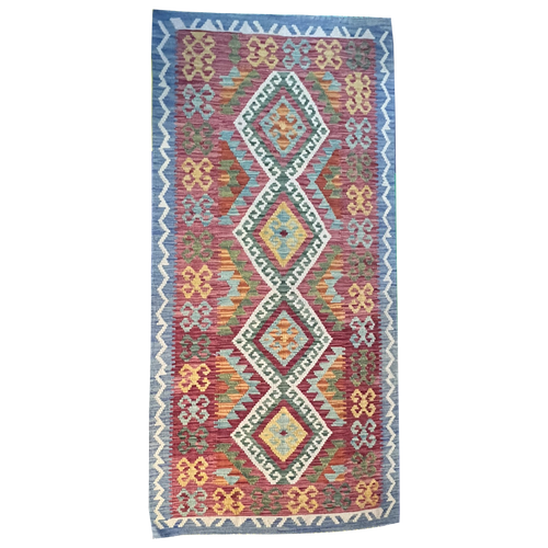Handwoven Kilim Rug – Kilim Tribal 3’1’’ X 6’8’’, Ghazni wool, handwoven kilim rug, kilim tribal 3’1’’ x 6’8’’ design, gha...