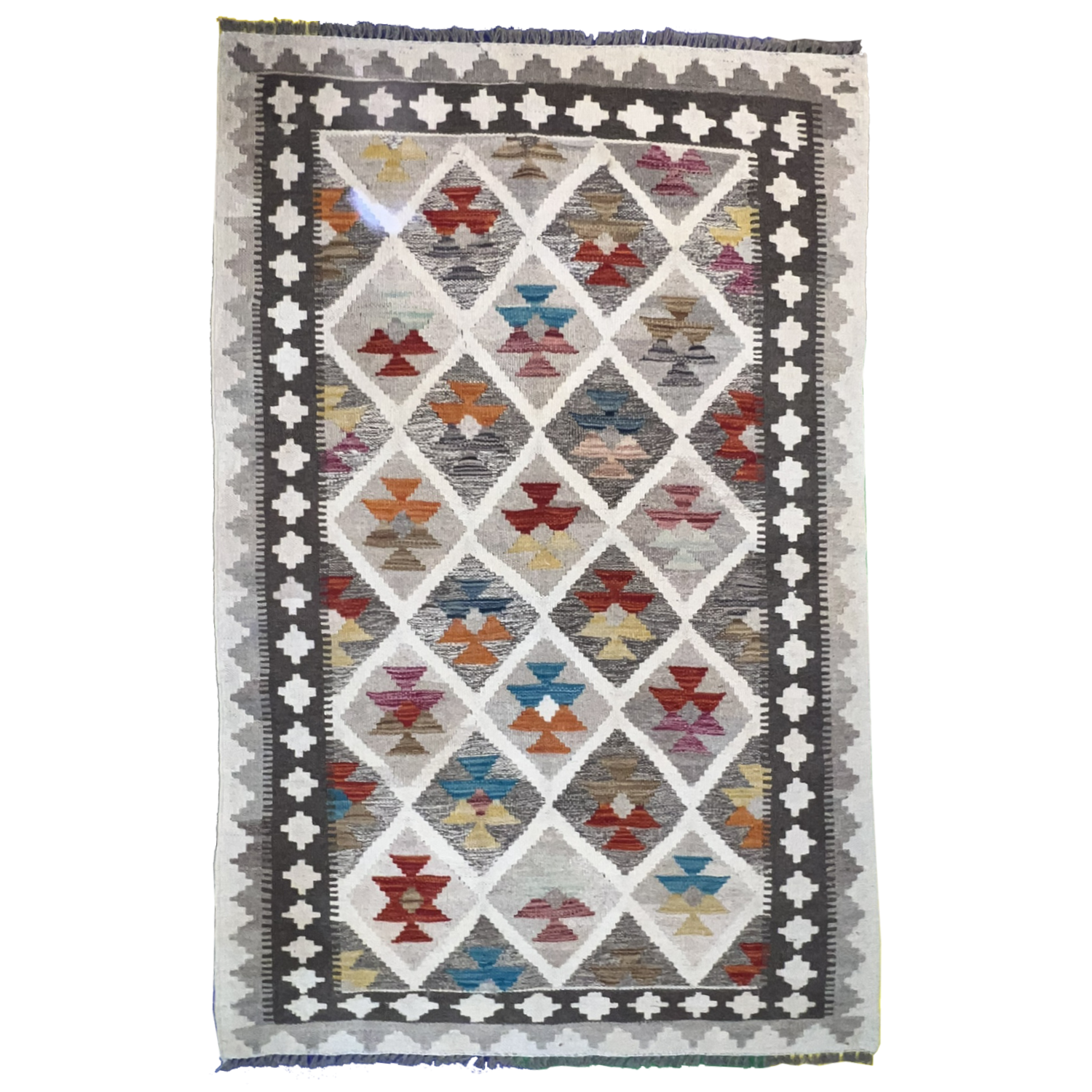 Handwoven Kilim Rug – Kilim Tribal 3’4”X5’1”, Ghazni wool · Handwoven Kilim Rug – Kilim Tribal 3’4”X5’1”, Ghazni wool, handwoven kilim rug, kilim tribal 3’4”x5’1” design, ghazni wool
