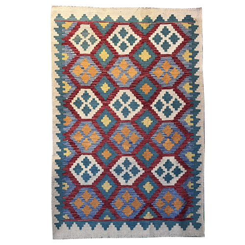 Handwoven Kilim Rug – Kilim Tribal 3’4’’ X 5’2’’, Ghazni wool, handwoven kilim rug, kilim tribal 3’4’’ x 5’2’’ design, gha...
