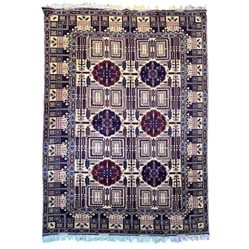 Ghundum Kirmi 4’1’’ X 6’9’’ handwoven Rug rug, traditional pattern, wool, full view