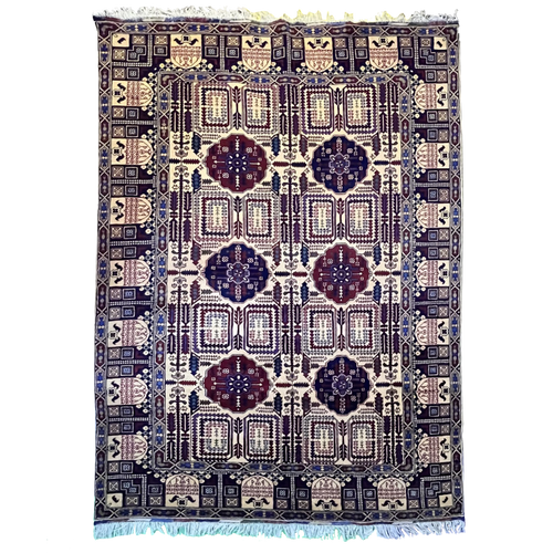 Ghundum Kirmi 4’1’’ X 6’9’’ handwoven Rug rug, traditional pattern, wool, full view