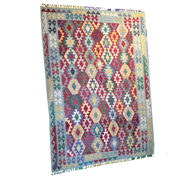 Handwoven Kilim Rug – Kilim Tribal 5’1’’ X 7’1’’, Ghazni wool, handwoven kilim rug, kilim tribal 5’1’’ x 7’1’’ design, gha...