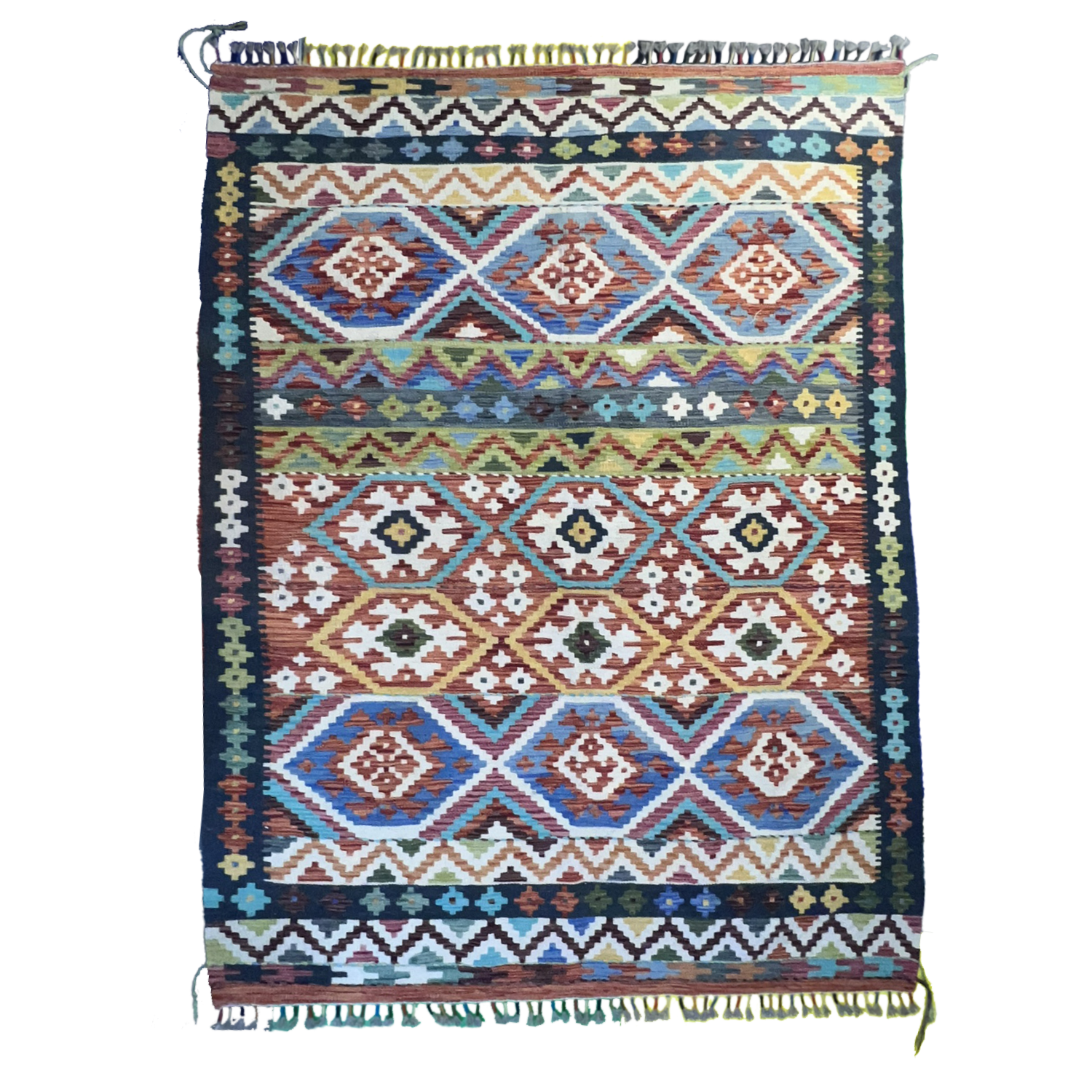 Handwoven Kilim Rug – Kilim Tribal 4’1’’ X 6’6’’, Ghazni wool, handwoven kilim rug, kilim tribal 4’1’’ x 6’6’’ design, gha...