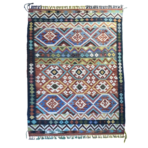 Handwoven Kilim Rug – Kilim Tribal 4’1’’ X 6’6’’, Ghazni wool, handwoven kilim rug, kilim tribal 4’1’’ x 6’6’’ design, gha...