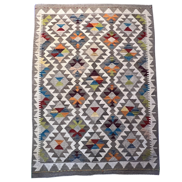 Kilim Tribal Handwoven Rug 3’3’’ X 4’1’’ handwoven Rug rug, traditional pattern, wool, full view