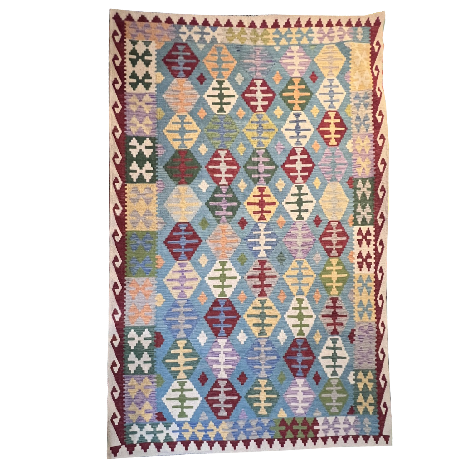 Handwoven Kilim Rug – Kilim Tribal 6’1’’ X 9’6’’, Ghazni wool, handwoven kilim rug, kilim tribal 6’1’’ x 9’6’’ design, gha...