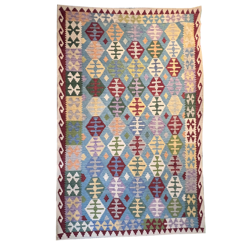Handwoven Kilim Rug – Kilim Tribal 6’1’’ X 9’6’’, Ghazni wool, handwoven kilim rug, kilim tribal 6’1’’ x 9’6’’ design, gha...